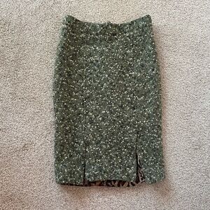 Dolce & Gabbana green black tweed pencil skirt XXS 36 w/defects